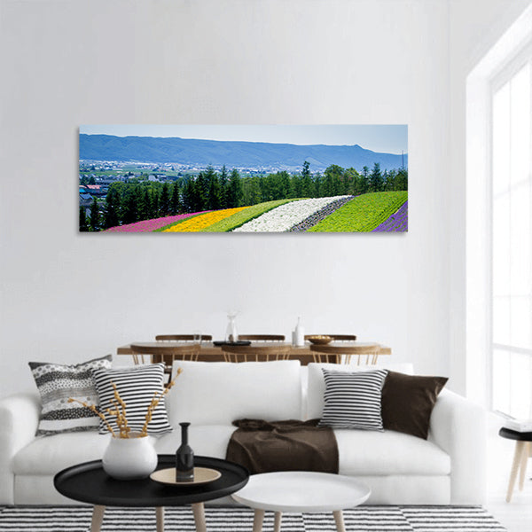 Beautiful Lavender garden panoramic canvas wall art