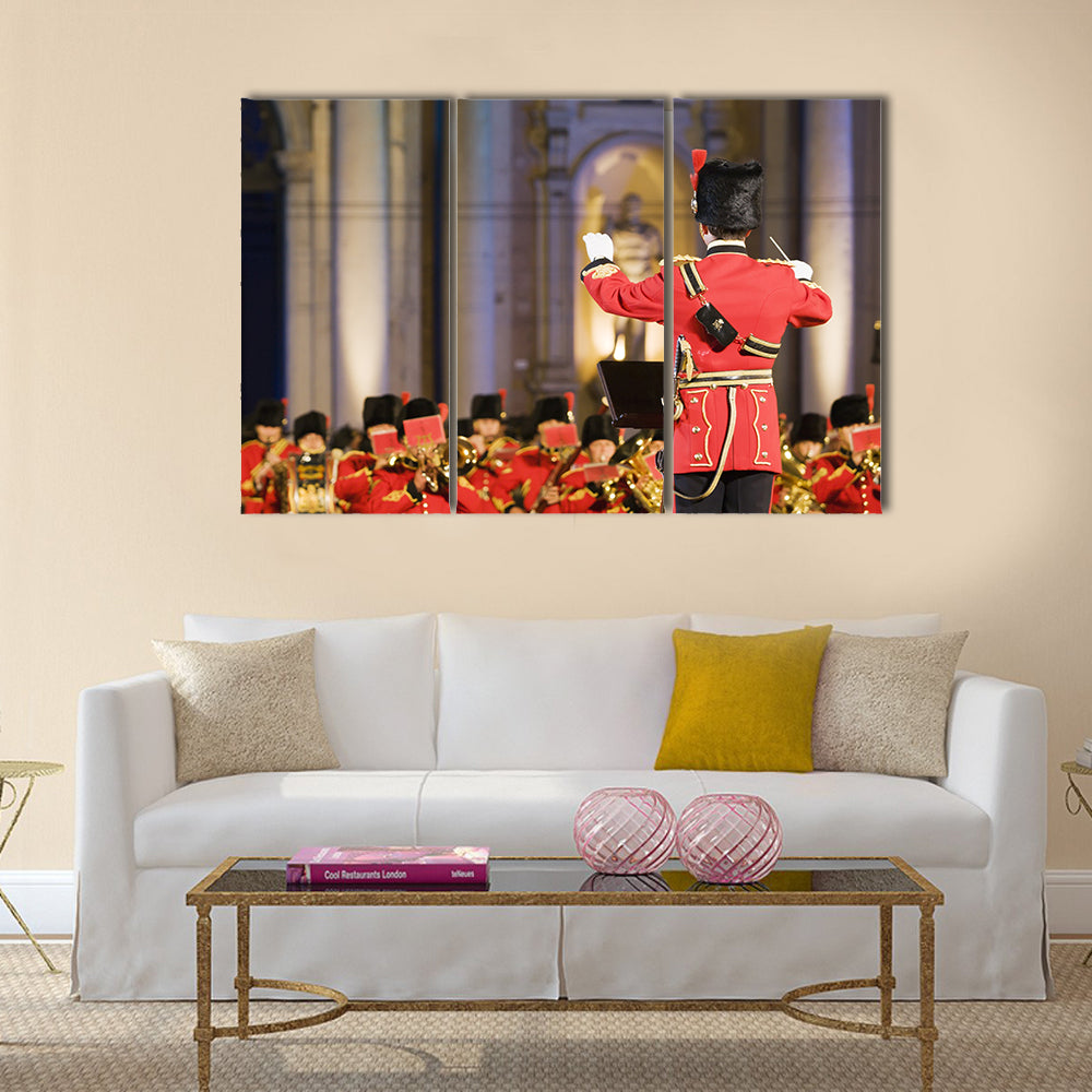 Conductor In Front Of The British Military Multi Panel Canvas Wall Art
