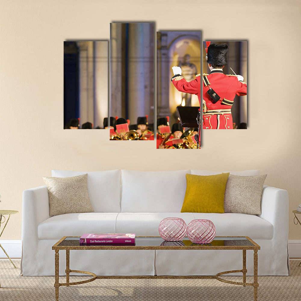 Conductor In Front Of The British Military Multi Panel Canvas Wall Art