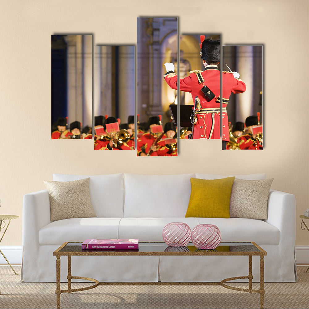 Conductor In Front Of The British Military Multi Panel Canvas Wall Art
