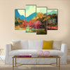 Painting of beautiful autumn forest,illustration Multi Panel Canvas Wall Art