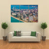 Aerial view of seaside city on Black Sea coast, Batumi, Georgia Multi panel canvas wall art