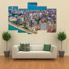 Aerial view of seaside city on Black Sea coast, Batumi, Georgia Multi panel canvas wall art