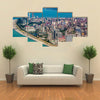 Aerial view of seaside city on Black Sea coast, Batumi, Georgia Multi panel canvas wall art