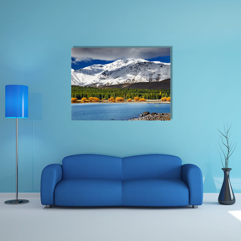 Mountain Landscape In Lake Tekapo New Zealand Multi Panel Canvas Wall Art