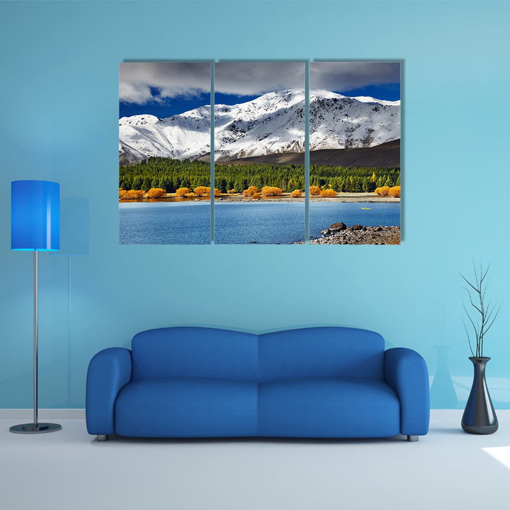 Mountain Landscape In Lake Tekapo New Zealand Multi Panel Canvas Wall Art