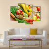 Abundance of fresh organic fruits and vegetables Multi panel canvas wall art