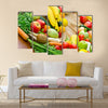 Abundance of fresh organic fruits and vegetables Multi panel canvas wall art