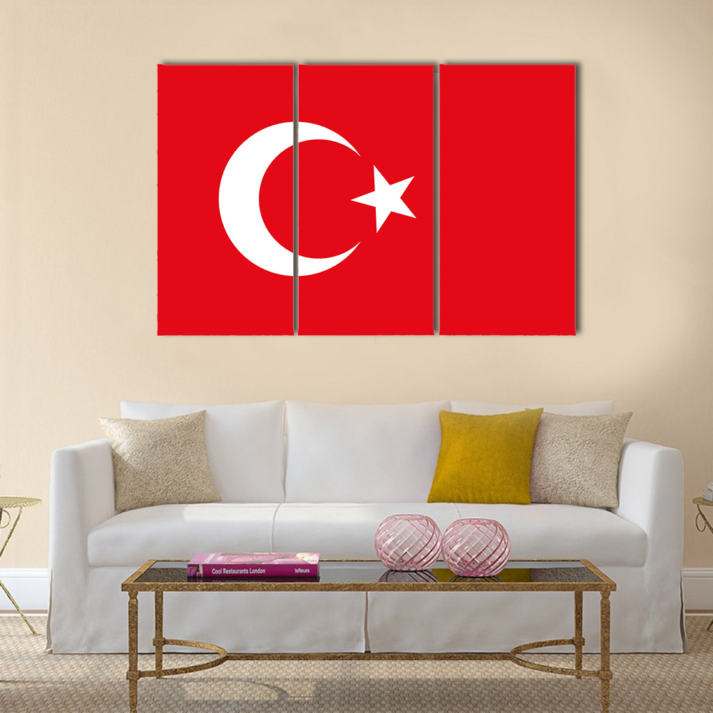 National flag of Turkey Multi panel canvas wall art