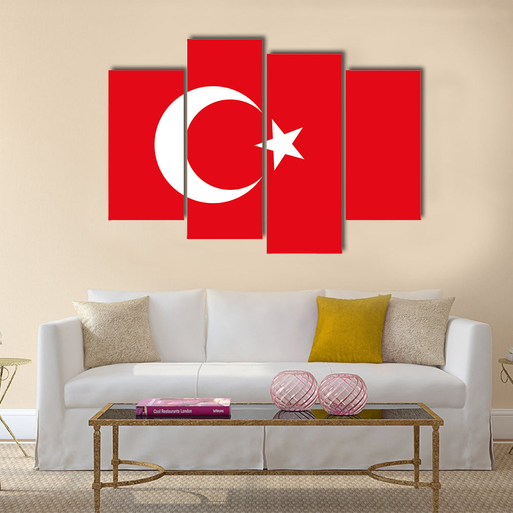 National flag of Turkey Multi panel canvas wall art