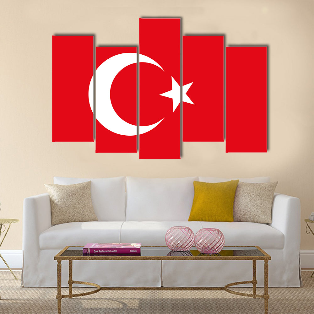 National flag of Turkey Multi panel canvas wall art