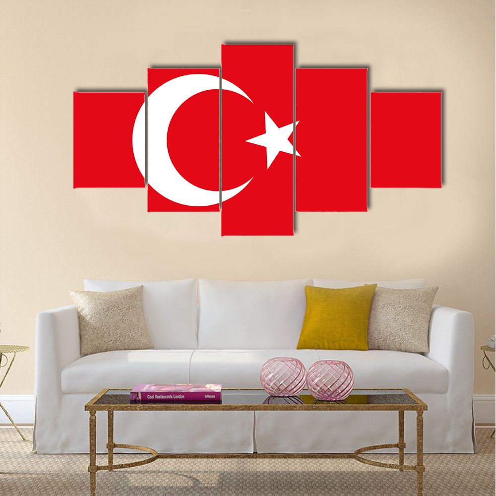 National flag of Turkey Multi panel canvas wall art