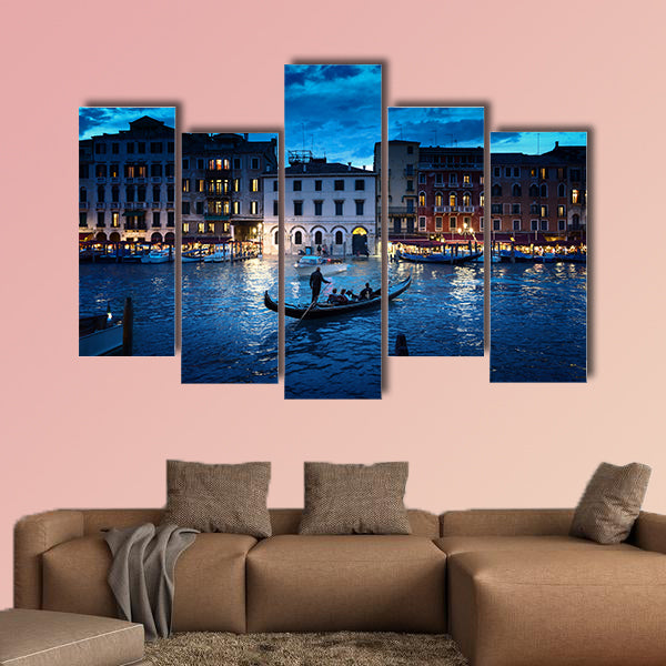 Grand Canal in sunset time, Venice, Italy multi panel canvas wall art