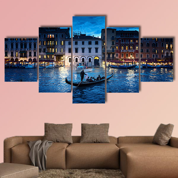 Grand Canal in sunset time, Venice, Italy multi panel canvas wall art
