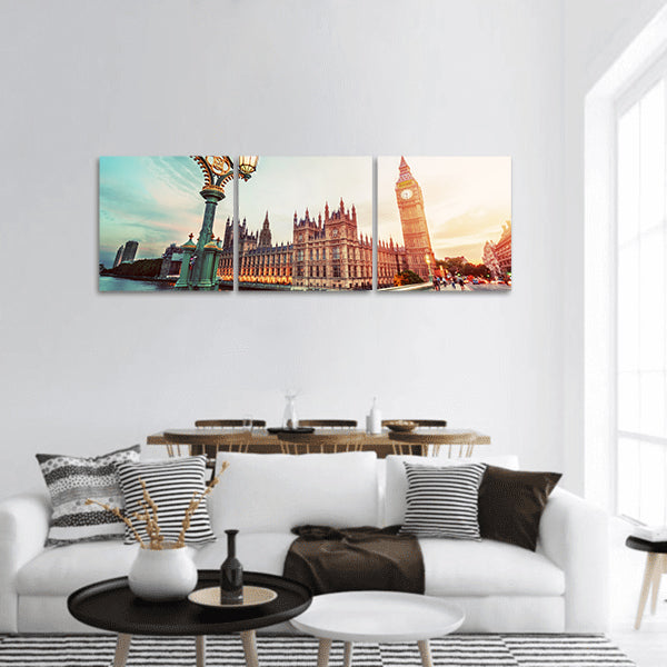 Big Ben Westminster Bridge, London, the UK Panoramic Canvas Wall Art