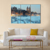 Central Park winter at night with skyscrapers Multi panel canvas wall art