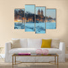 Central Park winter at night with skyscrapers Multi panel canvas wall art