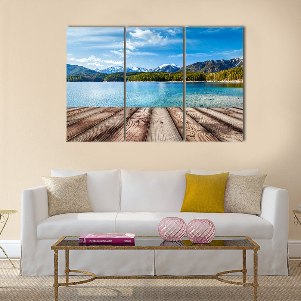 Wooden planks European nature background multi panel canvas wall art
