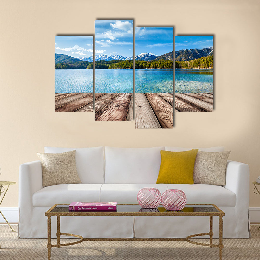 Wooden planks European nature background multi panel canvas wall art