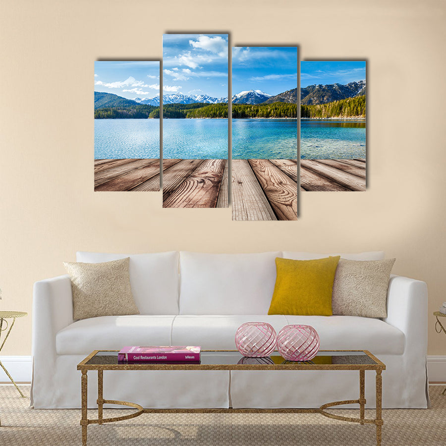 Wooden planks European nature background multi panel canvas wall art