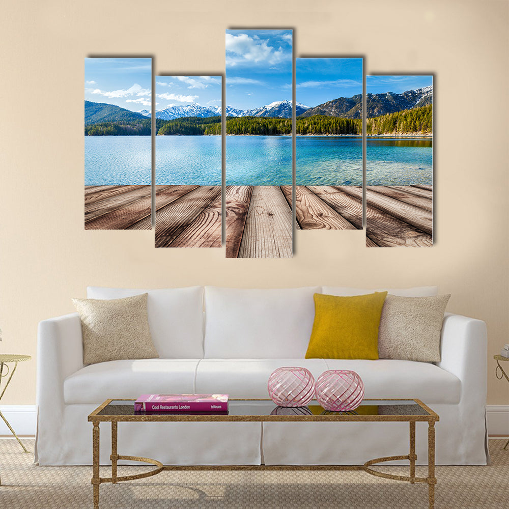 Wooden planks European nature background multi panel canvas wall art
