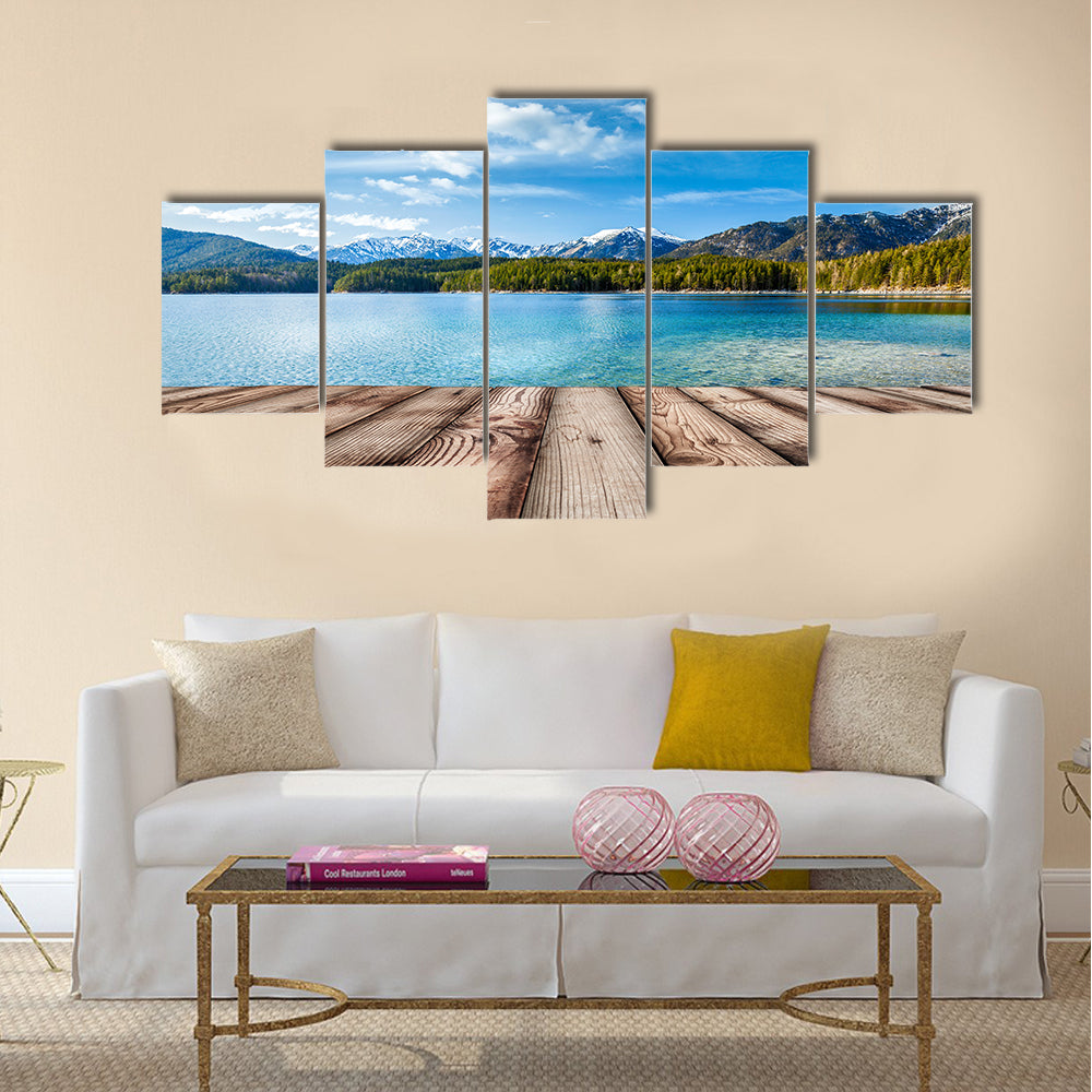 Wooden planks European nature background multi panel canvas wall art
