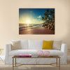 Landscape of paradise tropical island beach, sunrise shot Multi panel canvas wall art