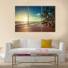 Landscape of paradise tropical island beach, sunrise shot Multi panel canvas wall art