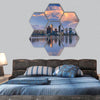 Skyline of Perth, Western Australia at sunset hexagonal canvas wall art