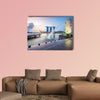 Singapore skyline and Merlion in the morning multi panel canvas wall art