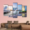 Singapore skyline and Merlion in the morning multi panel canvas wall art