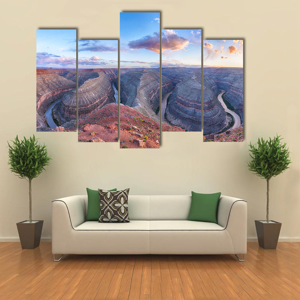 Goosenecks are a famous entrenched meanders on San Juan river multi panel canvas wall art