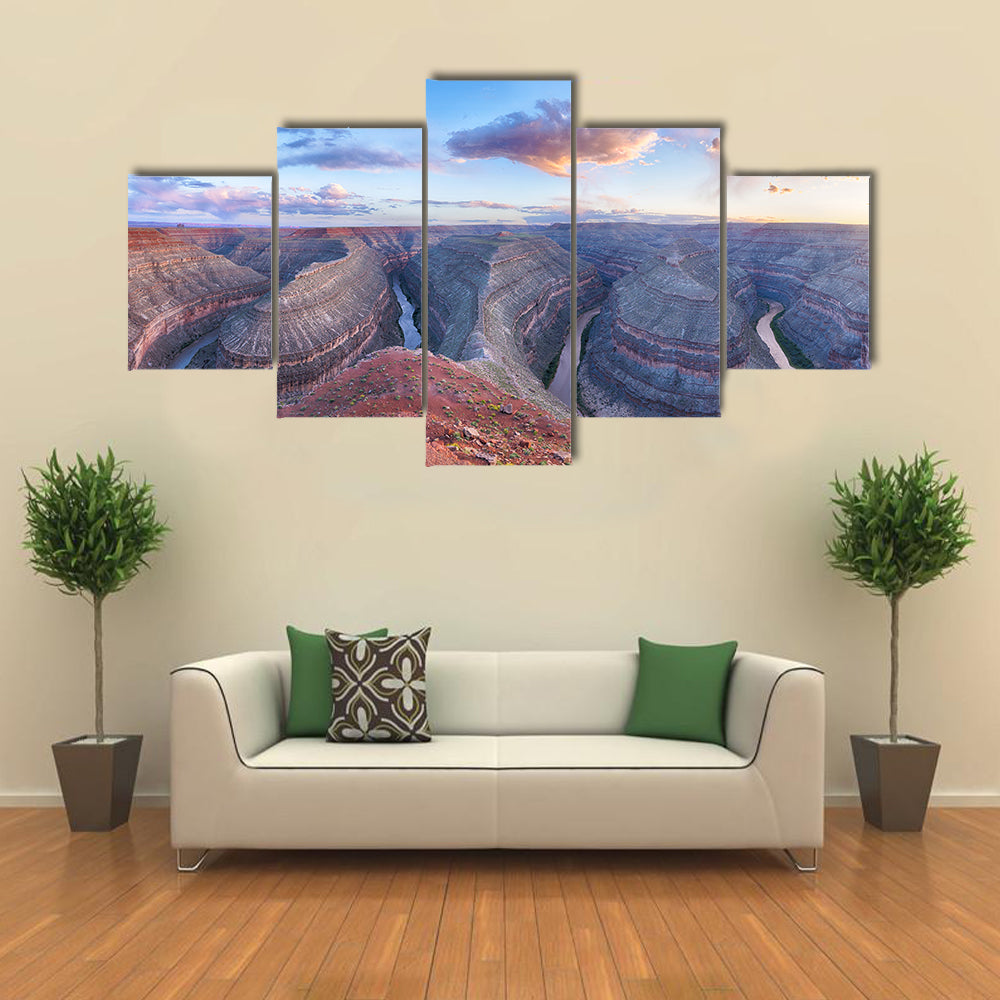 Goosenecks are a famous entrenched meanders on San Juan river multi panel canvas wall art