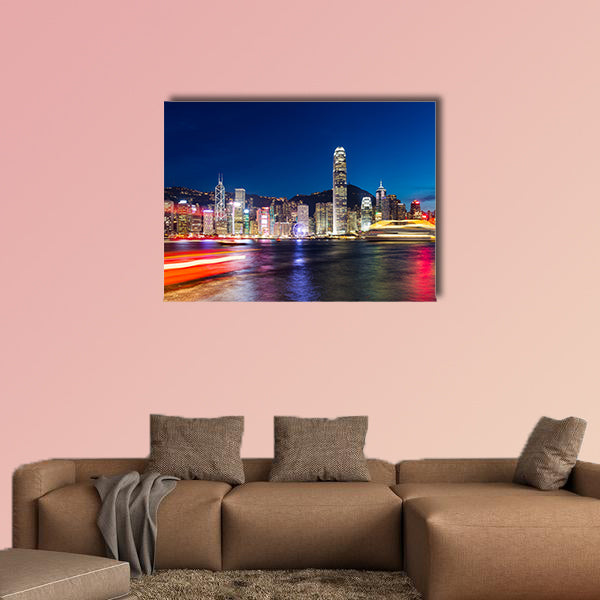 Hong Kong night view Multi panel canvas wall art