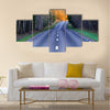 Winding rural asphalt road  Sweden multi panel canvas wall art