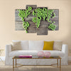 World map made form green peas Multi panel canvas wall art