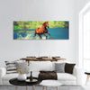 Red horse is running panoramic canvas wall art