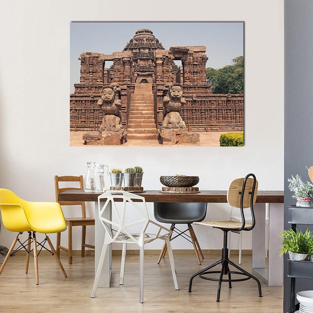 An Old Hindu Temple And Its Steps At Konark Orissa India Multi Panel Canvas Wall Art
