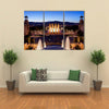 City of Barcelona by night in Catalonia Spain view from Montjuic towards Magic Fountain and Four Columns Multi panel canvas wall art