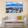 Beautiful aerial view of Reykjavik city, Iceland multi panel canvas wall art