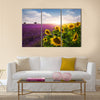 Lavender and sunflowers fields , Provence Multi Panel Canvas Wall Art