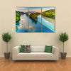 Scene Of Sunset Over Rhone And Arve River, Geneva, Switzerland, Multi Panel Canvas Wall Art