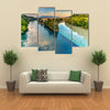 Scene Of Sunset Over Rhone And Arve River, Geneva, Switzerland, Multi Panel Canvas Wall Art