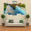 Scene Of Sunset Over Rhone And Arve River, Geneva, Switzerland, Multi Panel Canvas Wall Art