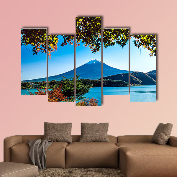 Mt. Fuji in autumn multi panel canvas wall art