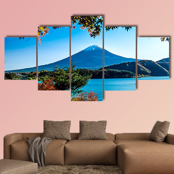 Mt. Fuji in autumn multi panel canvas wall art