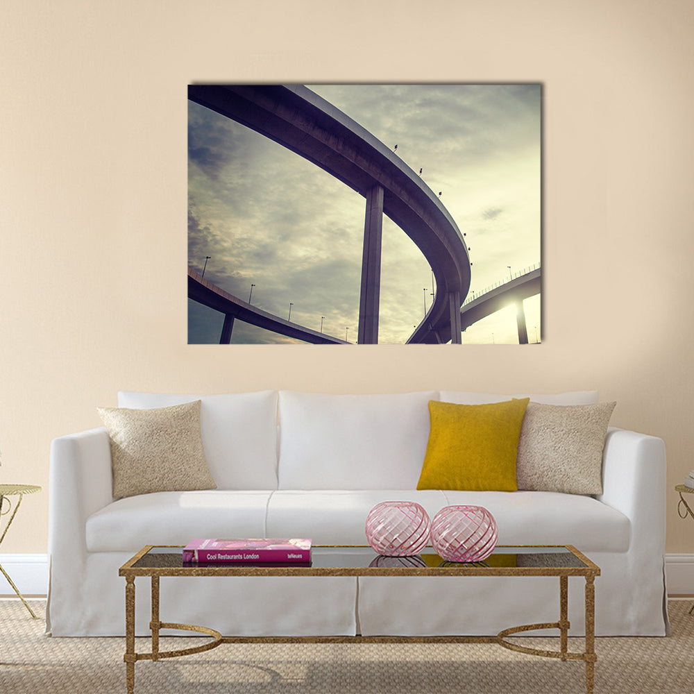 urban overpass retro  multi panel canvas wall art