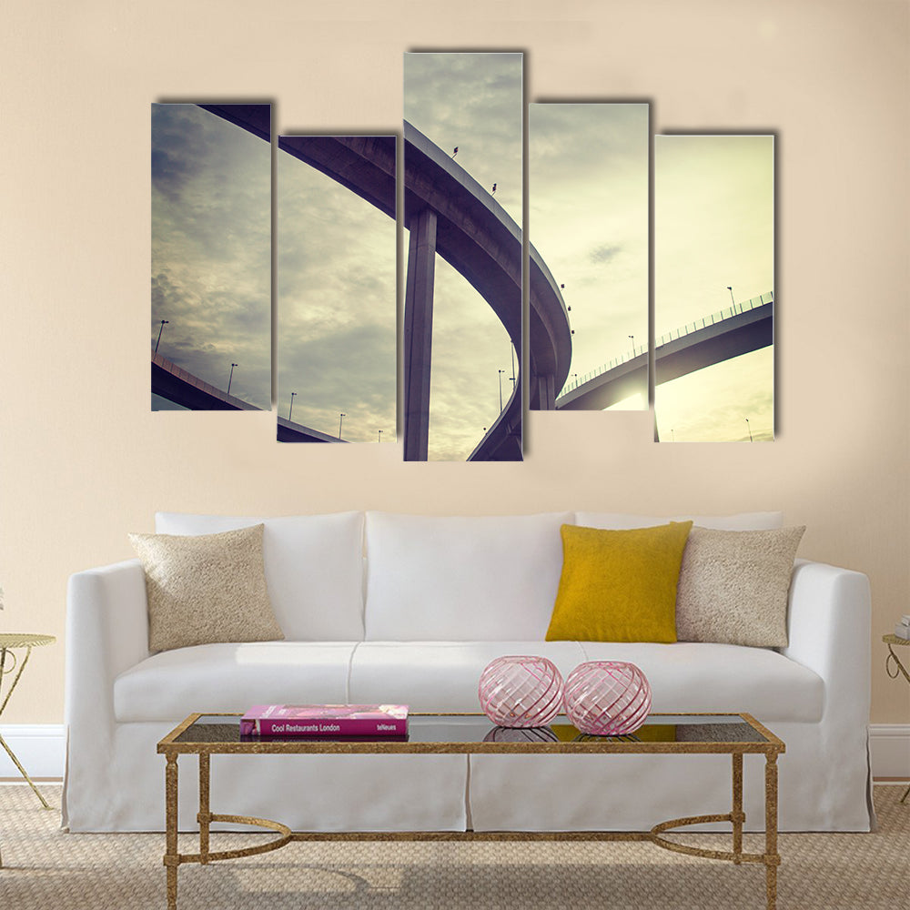 urban overpass retro  multi panel canvas wall art