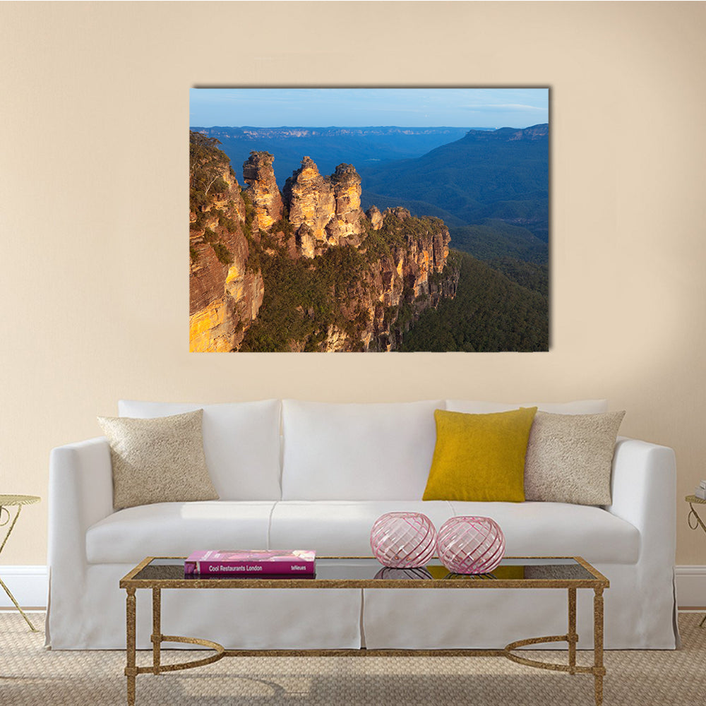 The Three Sisters rock formation in the Blue Mountains, New South Wales, multi panel canvas wall art