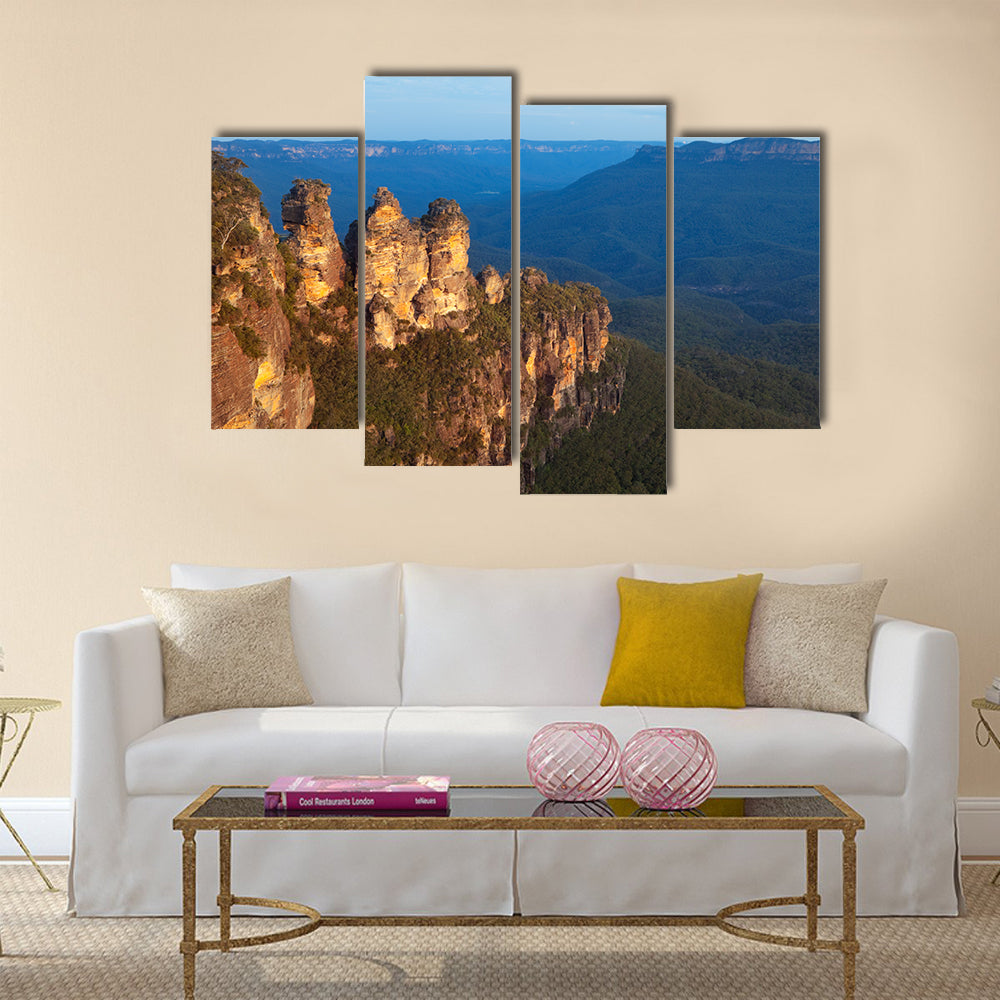 The Three Sisters rock formation in the Blue Mountains, New South Wales, multi panel canvas wall art